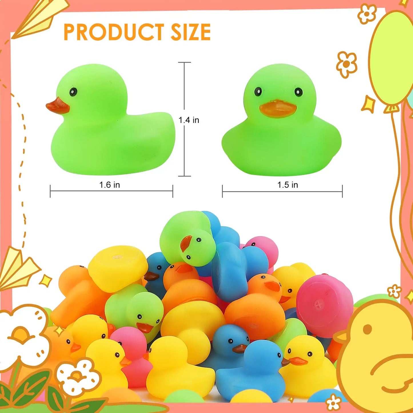 50/100/150Pcs Mini Rubber Duck -Multicolor